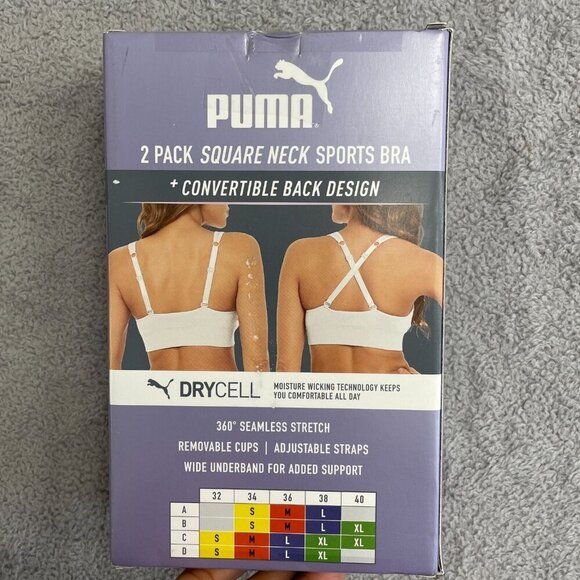 NEW Puma Women's XL 2 Pack Seamless Sports Bra Drycell Moisture Wicking - Picture 4 of 5